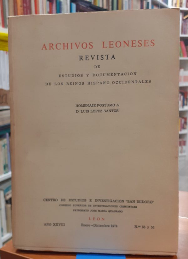 Archivos Leoneses 55-56 Homenaje póstumo a D. Luis Santos