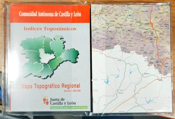 Mapa topográfico regional. Índices toponímicos comunidad autónoma de Castilla y León
